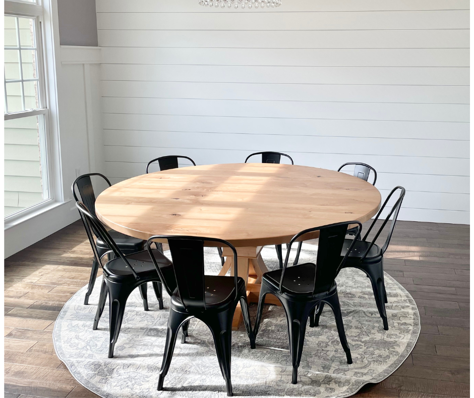 72" Rustic Alder Executive Dining Table with 8 Metal Chairs