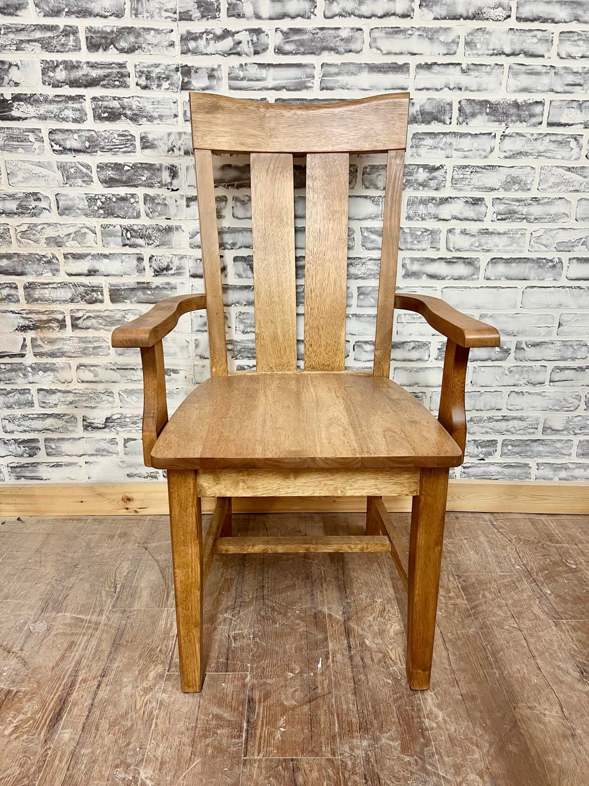Pictured with the Ava Arm chair in Early American stain.