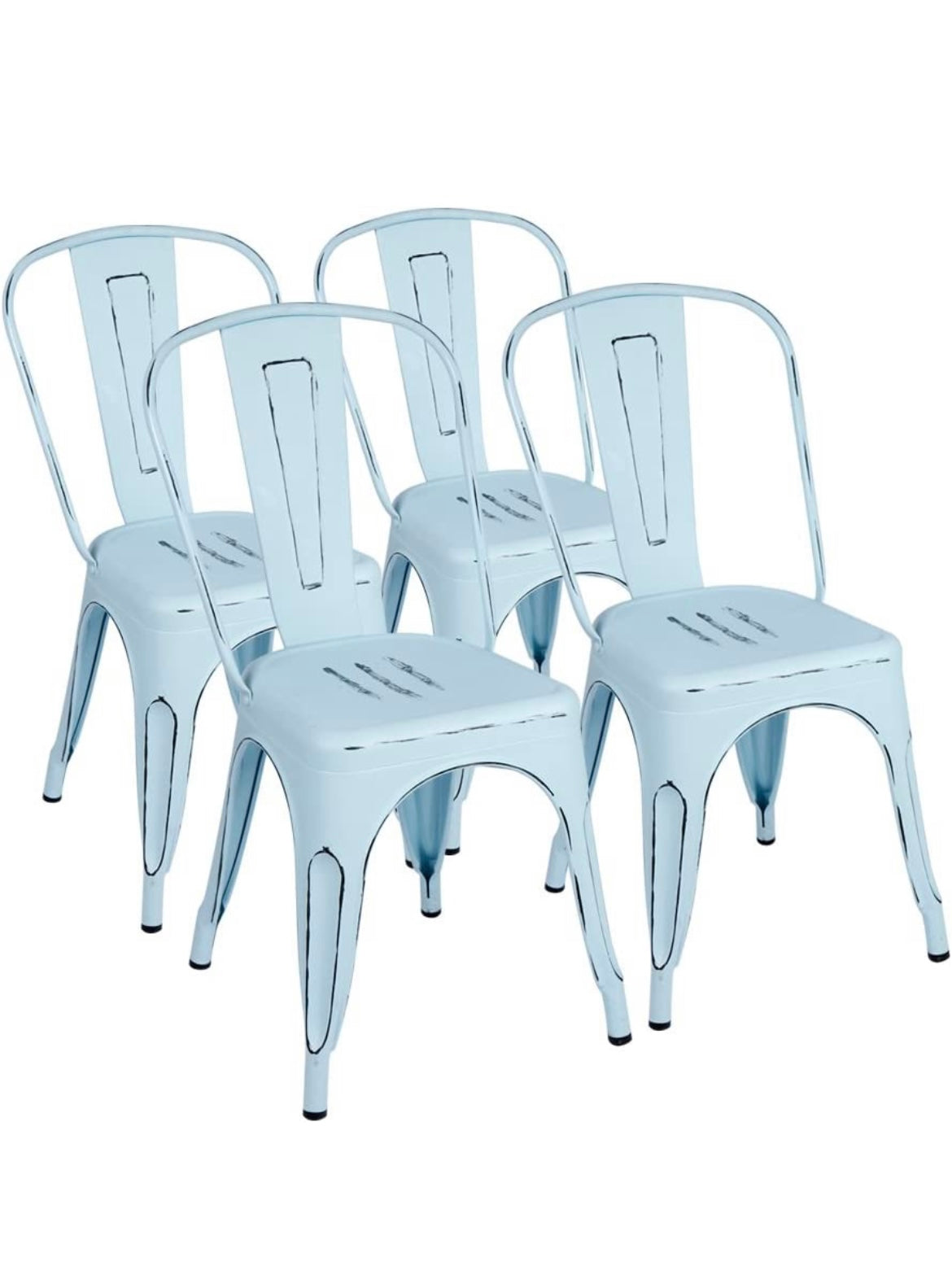 Industrial Wooden Seat Dining Chairs