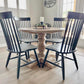 36" Rustic Alder Round Indepence Dining Table with 4 New England Chairs