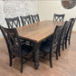 8' L x 42" W Walnut Husky Dining Table with 8 Double Cross Back Chairs