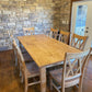 90" L x 42" W Hard Maple Nora Lee Dining Table with 8 Double Cross Back Chairs