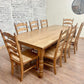 8' L x 42" W White Oak Traditional Husky Dining Table With 8 Maine Ladder Back Chairs