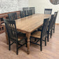 8' L x 42" W Hard Maple Country Cottage Dining Table with 8 Mission Chairs