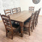 8' L x 42" W Walnut Husky Dining Table with 8 Maine Ladder Back Chairs