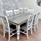 6' L x 42" W Maple Traditional Husky Dining Table with 6 Double Cross Back Chairs