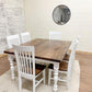 5' x 48" Walnut Country Cottage Dining Table with 6 Mission Chairs