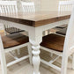 5' x 48" Walnut Country Cottage Dining Table with 6 Mission Chairs