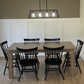 5' L x 42" W Rustic Alder Modern Dining Table with 6 Lexington Chairs