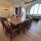Shown in 48"x9' Red Oak w/ Honey Stain & 12 New England Windsor Dining Chairs.