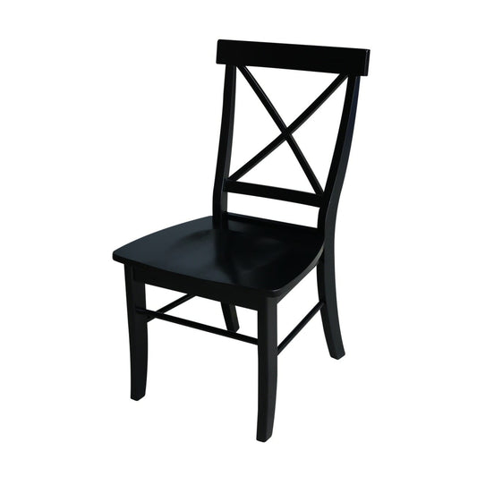 Solid Black Single Cross Back Chairs
