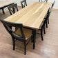 7' L x 36" W White Oak Paris Dining Table with 6 Single Cross Back Chairs