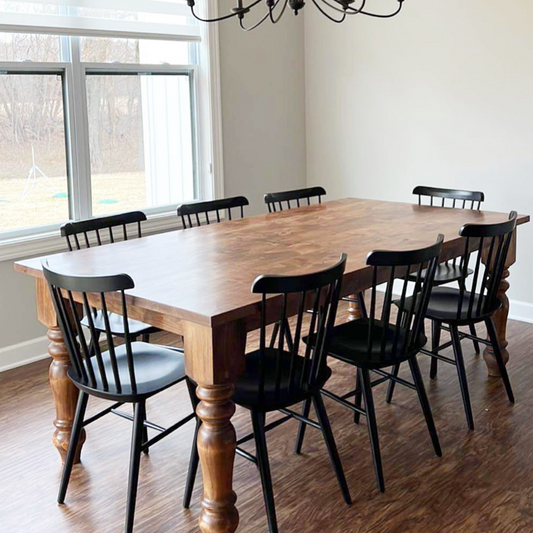 8' L x 42" W Rustic Alder Husky Dining Table with Lexington Chairs