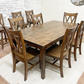 6' L x 42" W Rustic Alder Shaker Dining Table with 6 Double Cross back Chairs