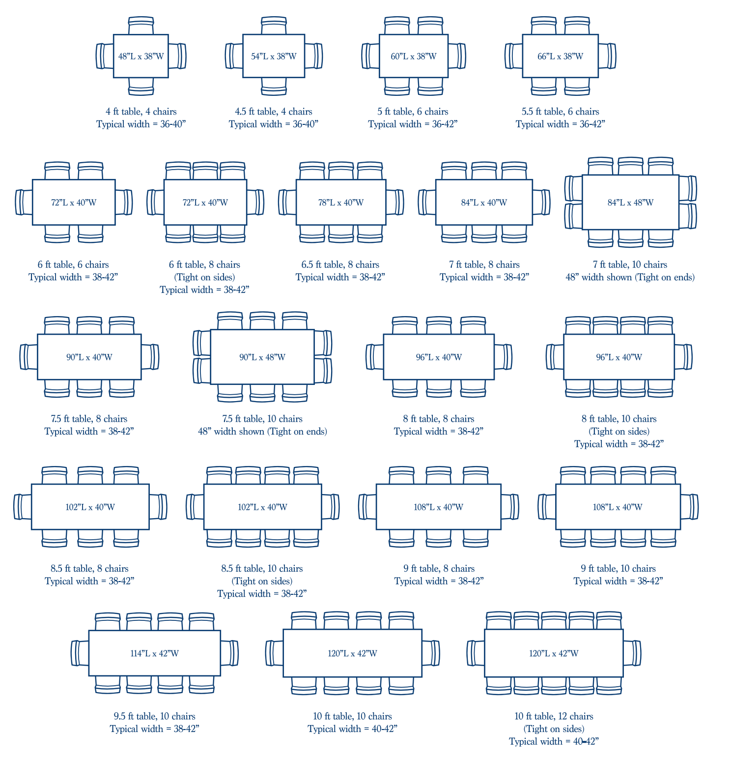 8 seater rectangle discount dining table dimensions