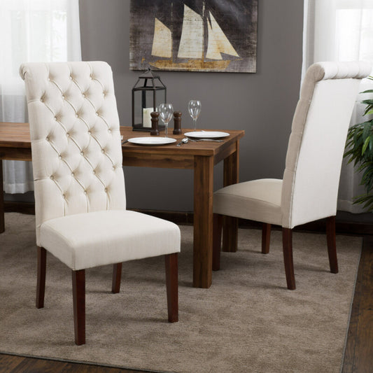 Natural Tufted Dining Chair (Set of 2)