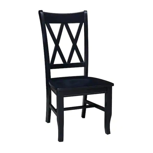 Solid Black Double Cross Back Chair