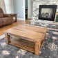 Pictured with a 42" L x 36" W Hickory table with Honey Stain.