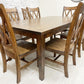 Pictured with a 6' L x 42" W Rustic Alder Table stained Espresso. Pictured with 6 Double Cross Back Dining Chairs. 