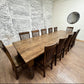 Pictured with a 12'L x 42"W White Oak Table stained Espresso. Pictured with 12 Mission Dining Chairs.