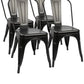 Industrial Wooden Seat Dining Chairs