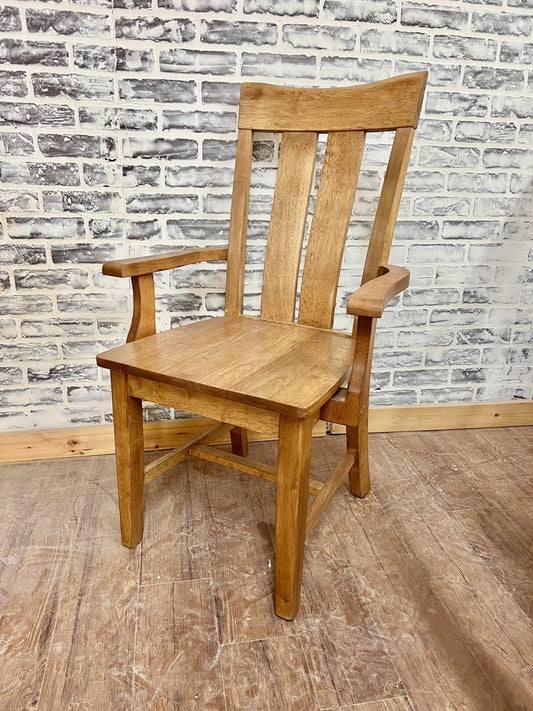 Pictured with the Ava Arm chair in Early American stain.