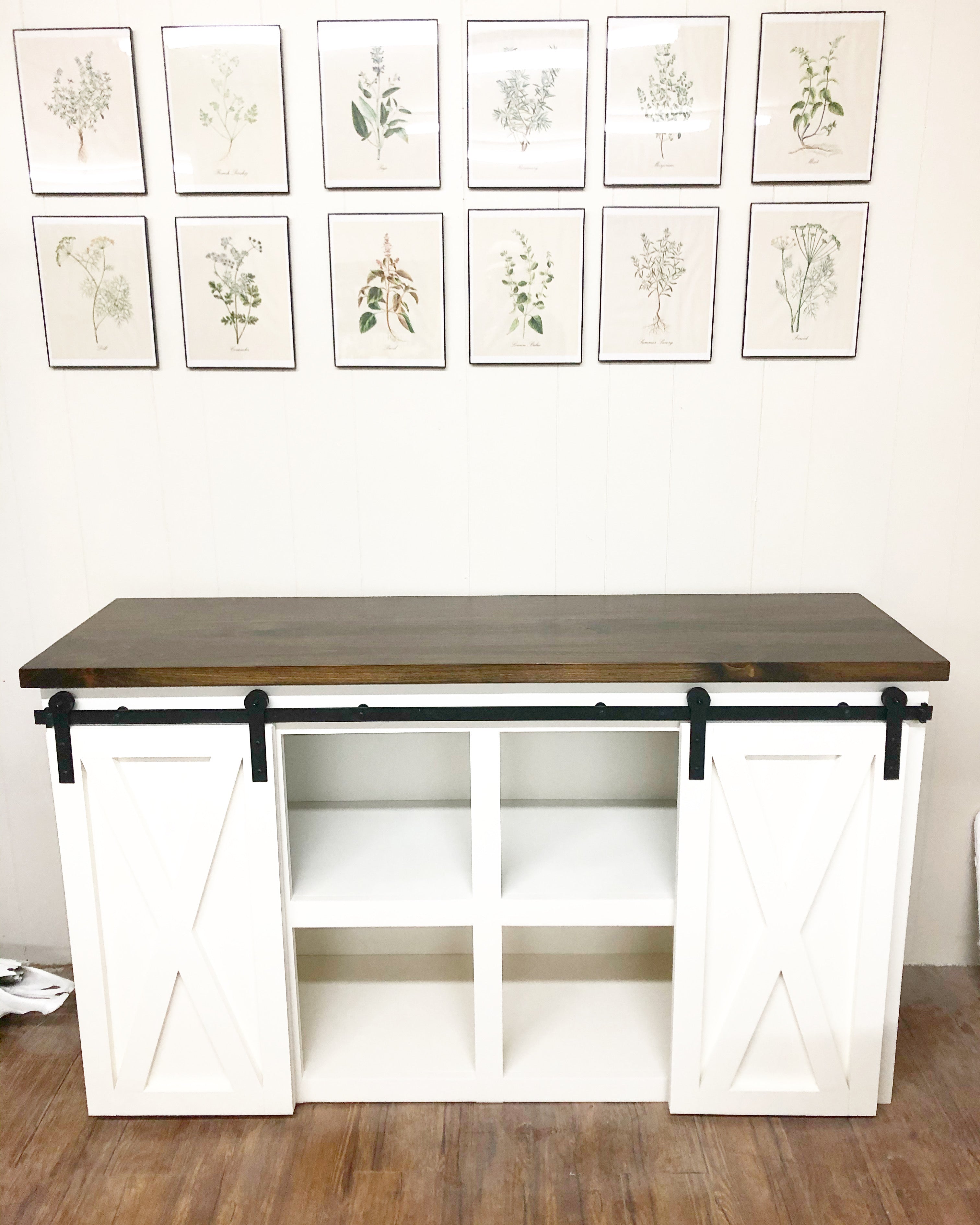 Barn door store console table