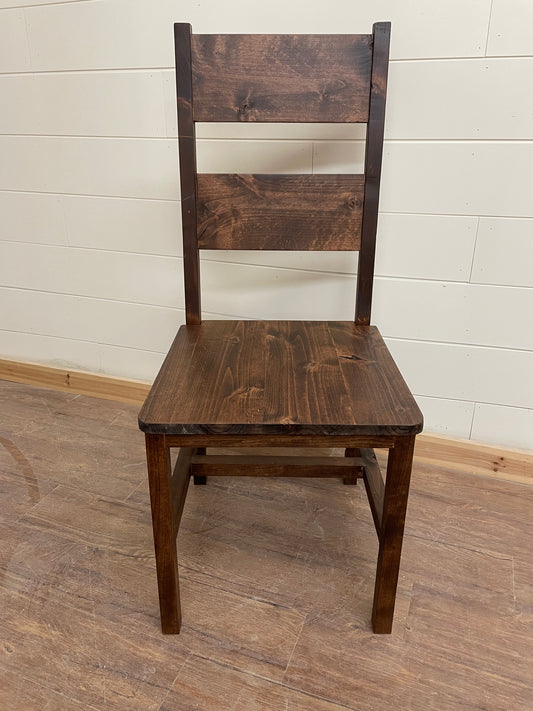 Jase Dining Chair in Rustic Alder with Espresso stain.