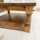 Pictured with a 36" X 36" Rustic Alder table stained Honey.