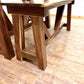 Counter Height Truss Bench in solid Walnut finish in a Natural finish..