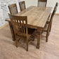 Pictured with a 6'L x 42"W Hard Maple table stained Espresso. Pictured with 6 Mission Dining Chairs.
