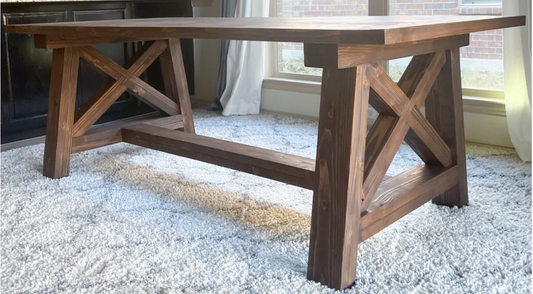 Rustic Single X Truss Farm Table