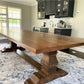 Pictured iwth a 9' L x 48" W Hickory table stained in espresso.