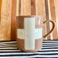 Tan + Cream Cross Mug