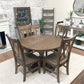 Pictured with a 42" W Red Oak table stain with Espresso. Pictured with 4 Double Cross Back Chairs.